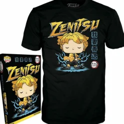 Demon Slayer - Zenitsu Pop! Tees Unisex Black T-Shirt