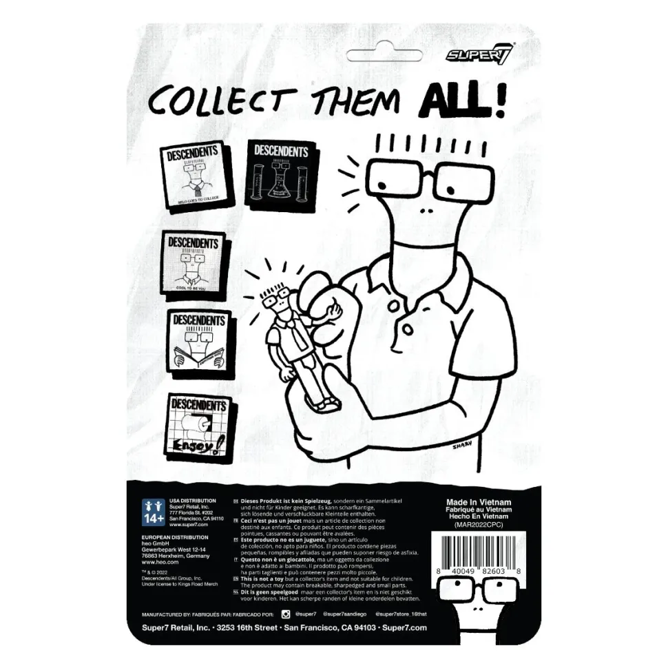 Descendents - Hypercaffium Spazzinate Milo Glow In The Dark ReAction 3.75" Action Figure