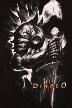 Diablo 3 - Tyrael Side Black Male T-Shirt (Regular)
