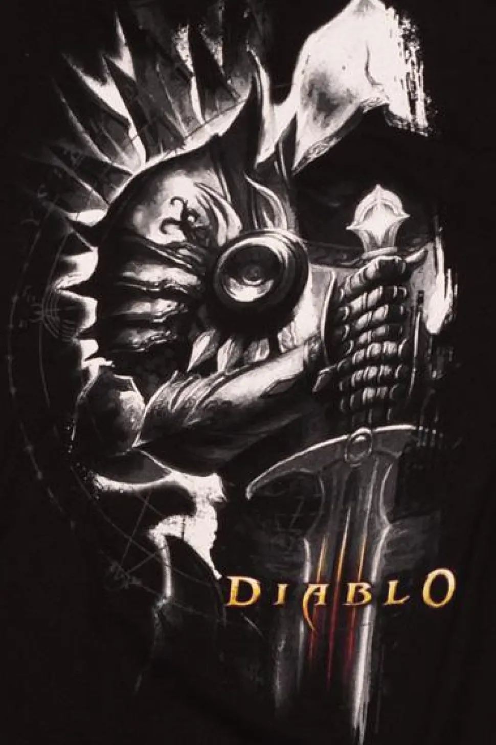 Diablo 3 - Tyrael Side Black Male T-Shirt (Regular)