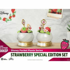 Disney - Chip 'n' Dale Disney Pocket Plants Series Strawberry Special Edition Mini D-Stage 4" Diorama Statue 2-Pack