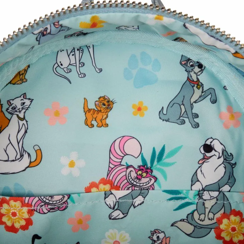 Disney - Dogs & Cats Denim 10" Faux Leather Mini Backpack