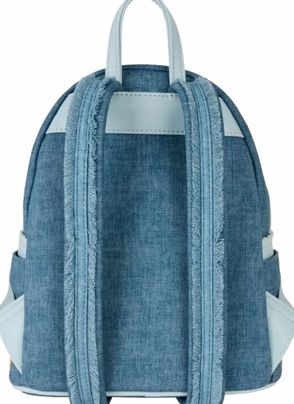 Disney - Dogs & Cats Floral Denim Fringe 10" Faux Leather Mini Backpack