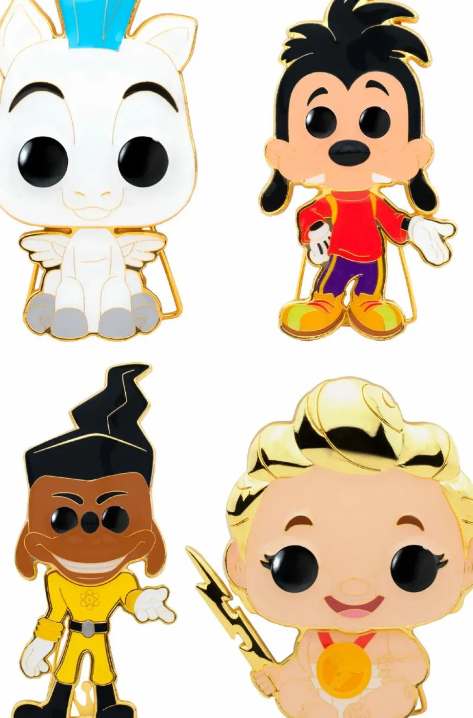 Disney - Hercules & Goofy Movie 4" Pop! Enamel Pin Bundle (Set of 4)