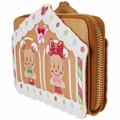 Disney - Mickey & Friends Gingerbread House 4" Faux Leather Zip-Around Wallet