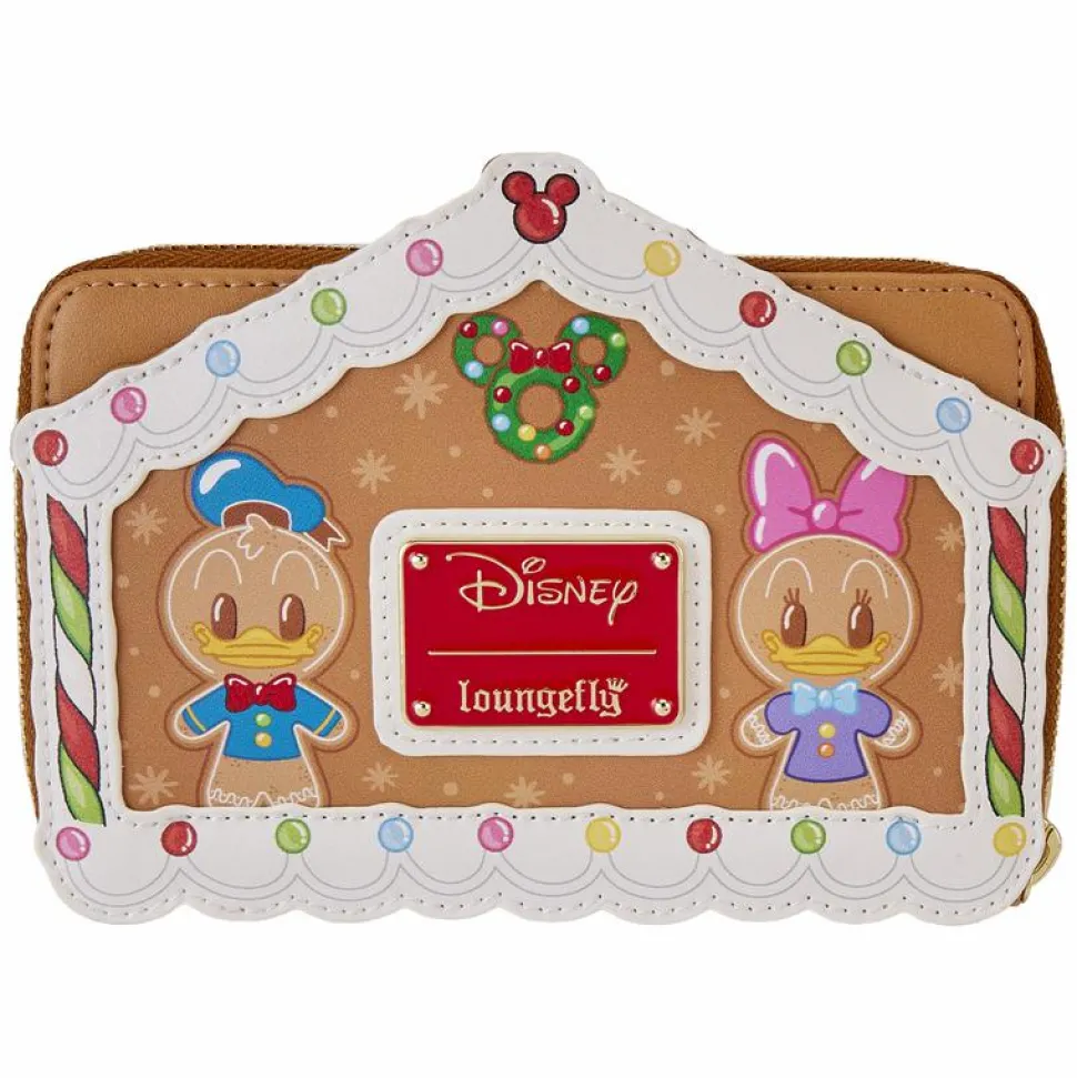 Disney - Mickey & Friends Gingerbread House 4" Faux Leather Zip-Around Wallet