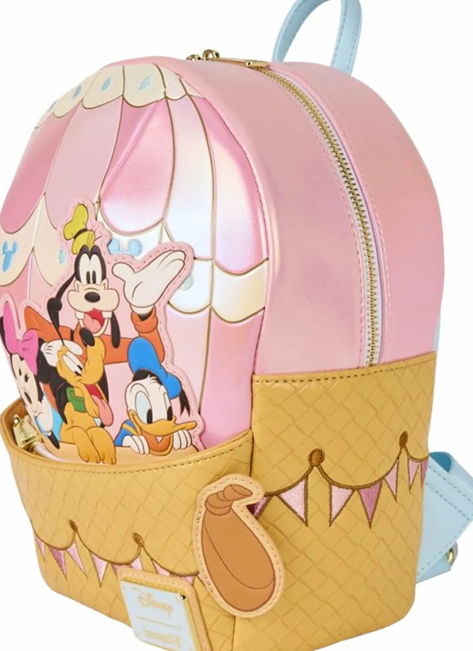 Disney - Mickey & Friends Hot Air Balloon Figural 10" Faux Leather Mini Backpack