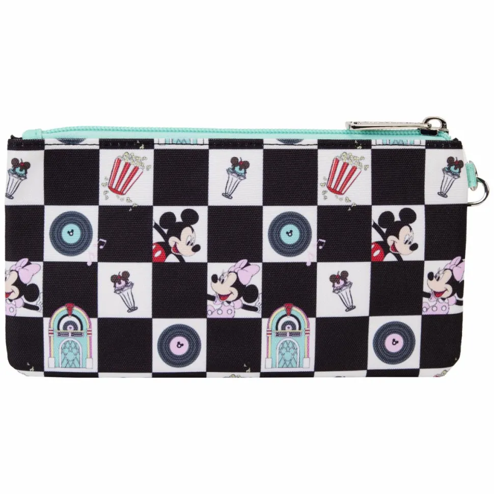 Disney - Mickey & Minnie Date Night Diner 4" Nylon Wristlet