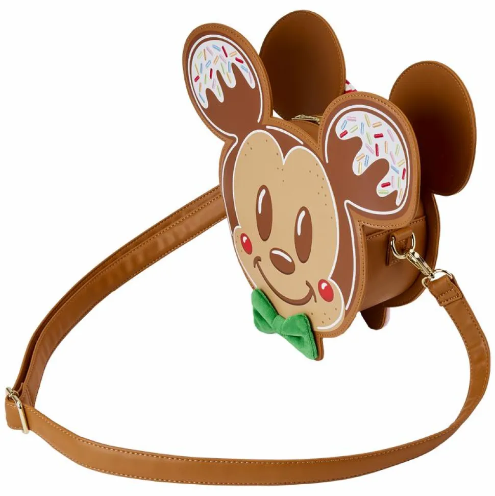 Disney - Mickey & Minnie Gingerbread Cookie 9" Faux Leather Crossbody Bag
