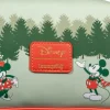 Disney - Mickey & Minnie Holiday 5” Faux Leather Zip-Around Cosmetic Bag