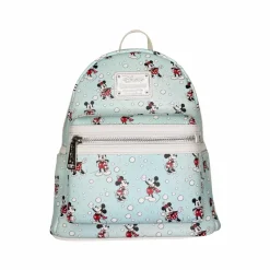 Disney - Mickey & Minnie Mouse Snowball Fight 10” Faux Leather Mini Backpack