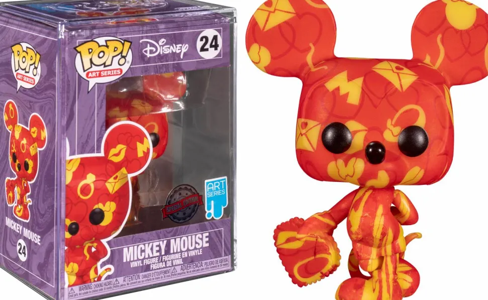 Disney - Mickey Mouse & Minnie Mouse Artist Series Pop! Vinyl Figure with Pop! Protector Bundle (Set of 2)