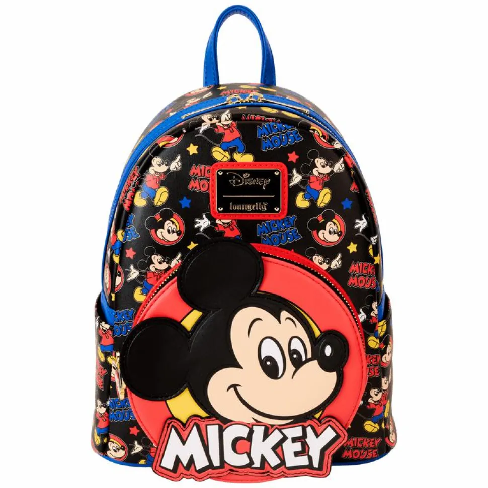 Disney - Mickey Mouse Classic Print 10" Faux Leather Mini Backpack