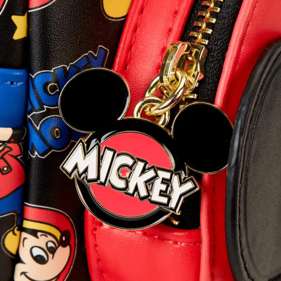 Disney - Mickey Mouse Classic Print 10" Faux Leather Mini Backpack