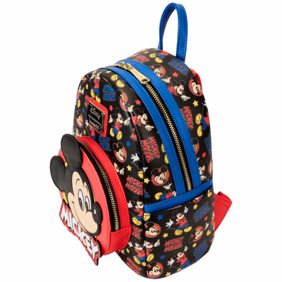 Disney - Mickey Mouse Classic Print 10" Faux Leather Mini Backpack