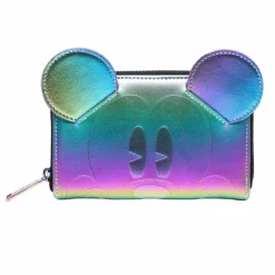 Disney - Mickey Oil Slick 4" Faux Leather Zip-Around Wallet