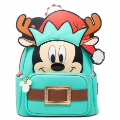 Disney - Mickey Reindeer Cosplay Light Up 10” Faux Leather Mini Backpack