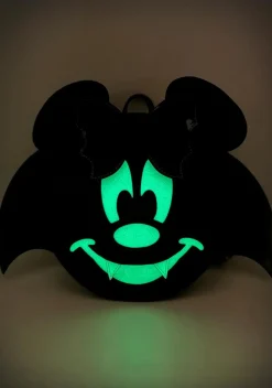 Disney - Minnie Bat Glow in the Dark 8” Faux Leather Convertible Mini Backpack