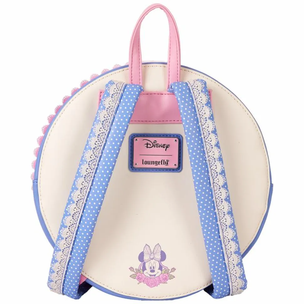 Disney - Minnie Floral and Lace 9" Faux Leather Mini Backpack