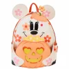 Disney - Minnie Floral Ghost Light Up Glow in the Dark 10" Faux Leather Mini Backpack