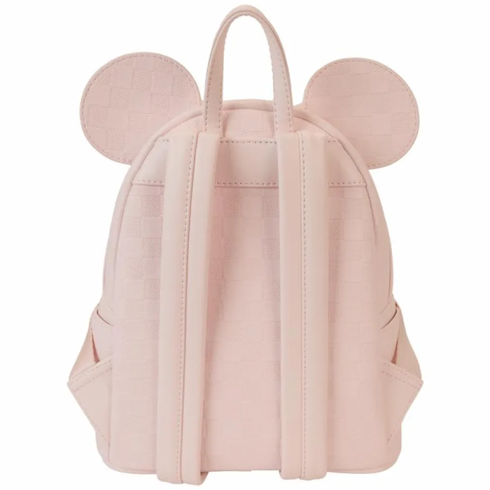 Disney - Minnie Mouse Checkered Texture 10" Faux Leather Mini Backpack
