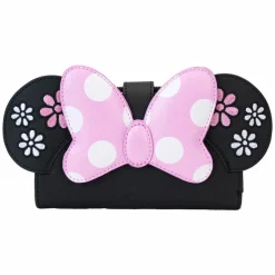 Disney - Minnie Mouse Floral Rocks the Dots 4" Faux Leather Flap Wallet