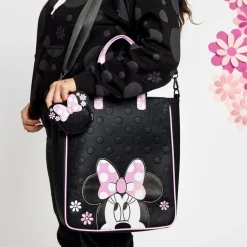Disney - Minnie Mouse Floral Rocks the Dots 13" Faux Leather Tote Bag with Coin Purse