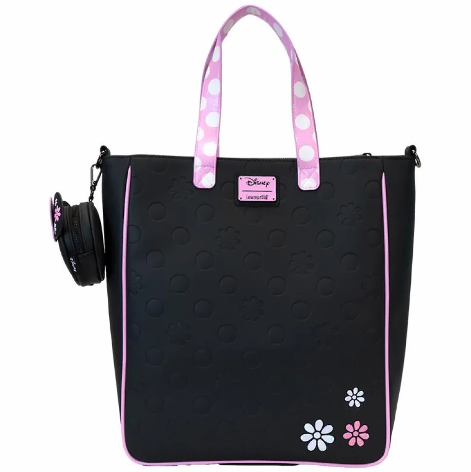 Disney - Minnie Mouse Floral Rocks the Dots 13" Faux Leather Tote Bag with Coin Purse