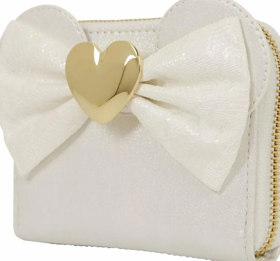Disney - Minnie Mouse Iridescent Lace Wedding 4" Faux Leather Zip-Around Wallet