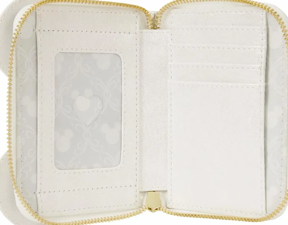 Disney - Minnie Mouse Iridescent Lace Wedding 4" Faux Leather Zip-Around Wallet