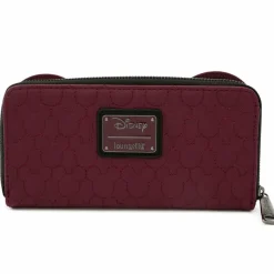 Disney - Minnie Mouse Maroon Quilted 8" Faux Leather Zip-Around Wallet