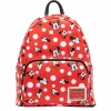 Disney - Minnie Mouse Polka Dots Red 10” Faux Leather Mini Backpack