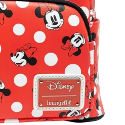 Disney - Minnie Mouse Polka Dots Red 10” Faux Leather Mini Backpack