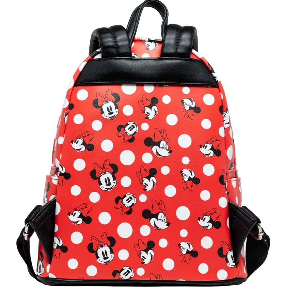 Disney - Minnie Mouse Polka Dots Red 10” Faux Leather Mini Backpack