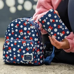 Disney - Minnie Mouse Polka Dots Blue 4” Faux Leather Wallet