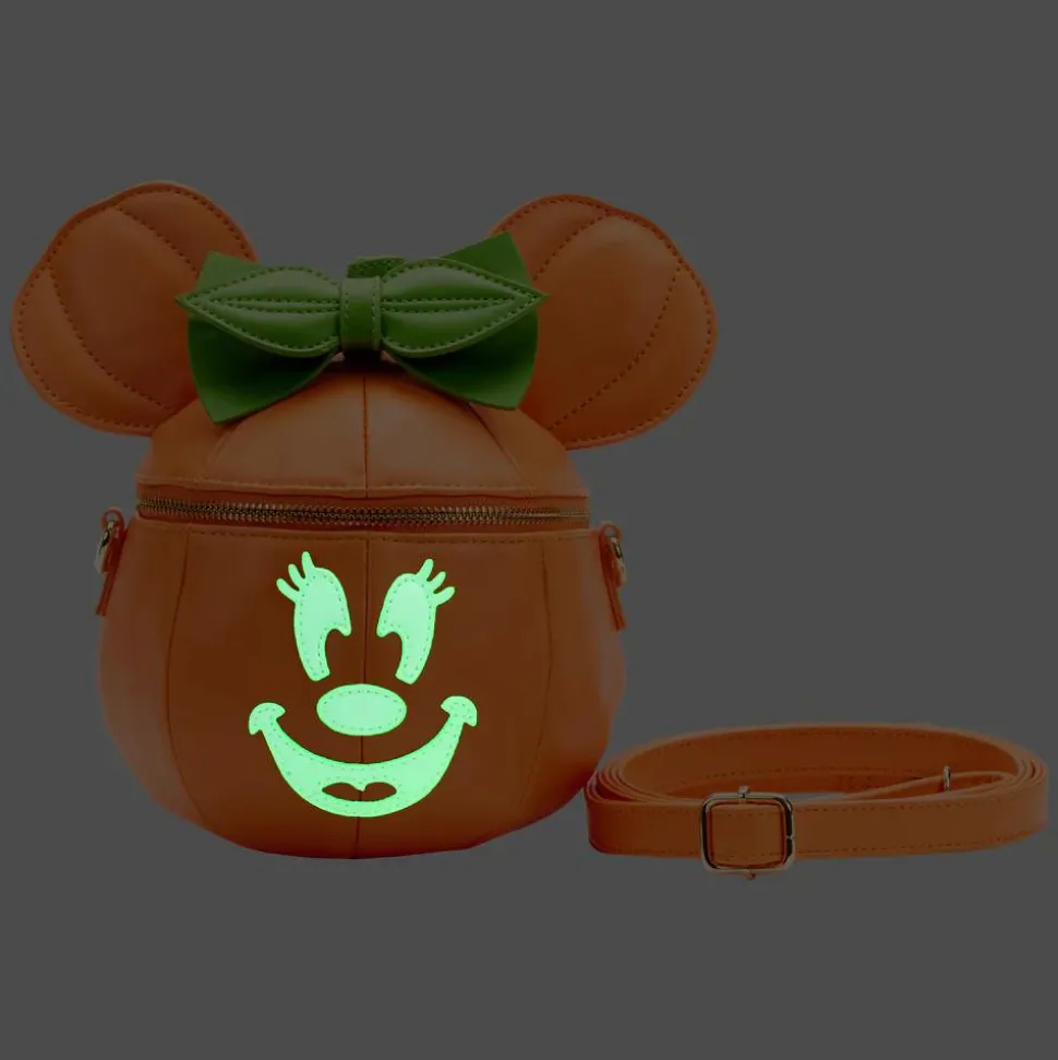 Disney - Minnie Mouse Pumpkin Glow in the Dark 7” Faux Leather Crossbody Bag