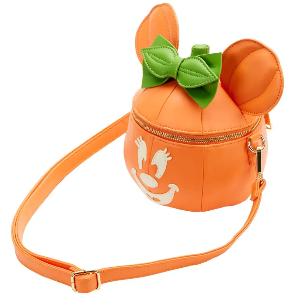 Disney - Minnie Mouse Pumpkin Glow in the Dark 7” Faux Leather Crossbody Bag