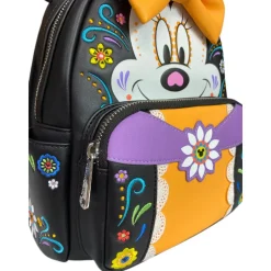 Disney - Minnie Mouse Sugar Skull 10” Faux Leather Mini Backpack