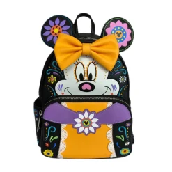 Disney - Minnie Mouse Sugar Skull 10” Faux Leather Mini Backpack