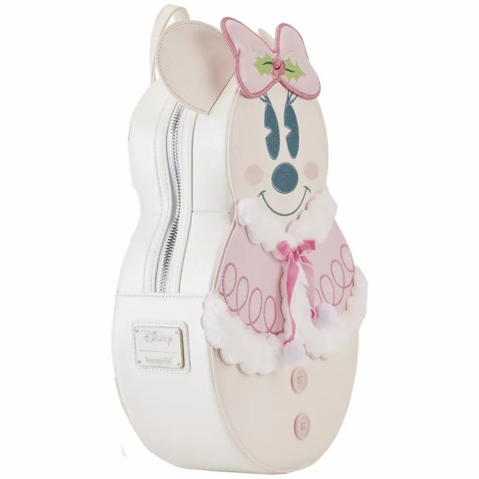 Disney - Minnie Pastel Snowman 10" Faux Leather Mini Backpack
