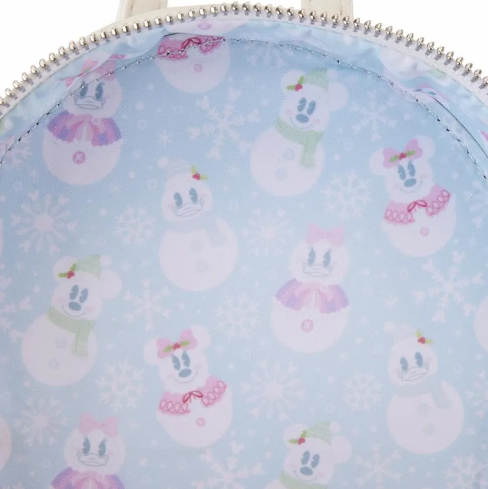 Disney - Minnie Pastel Snowman 10" Faux Leather Mini Backpack