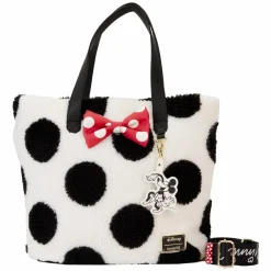 Disney - Minnie Rocks the Dots Sherpa 12" Faux Leather Tote Bag