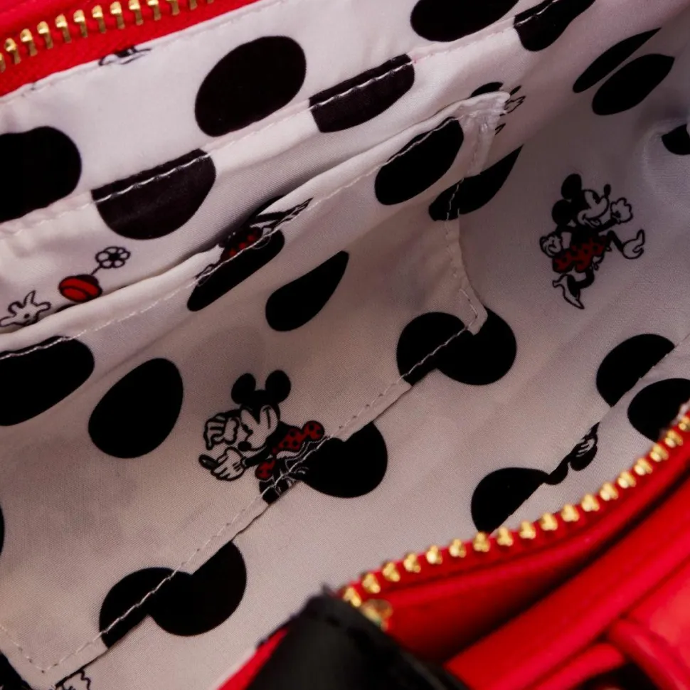 Disney - Minnie Rocks the Dots Bow Figural 4" Faux Leather Crossbody Bag