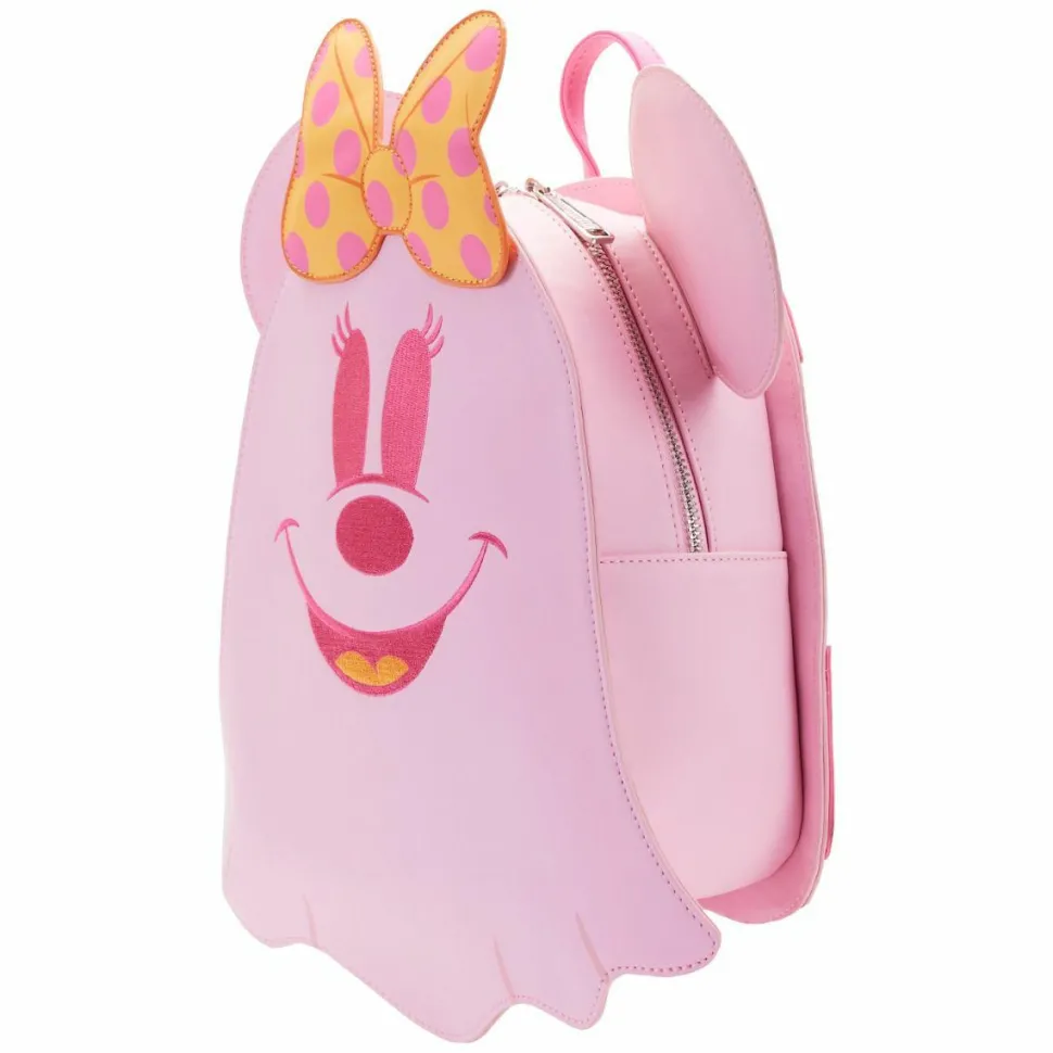Disney - Pastel Ghost Minnie Mouse Glow in the Dark 11” Faux Leather Mini Backpack