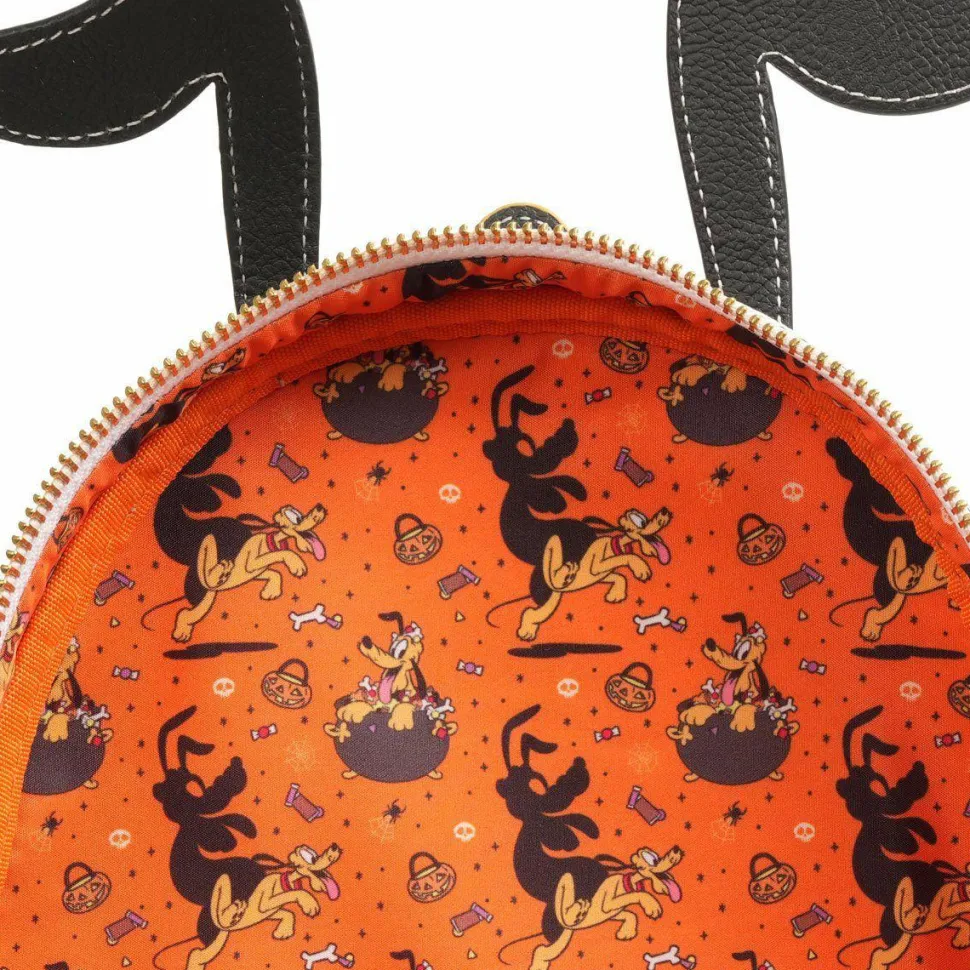 Disney - Pluto Skeleton Cosplay Glow in the Dark 10" Faux Leather Mini Backpack