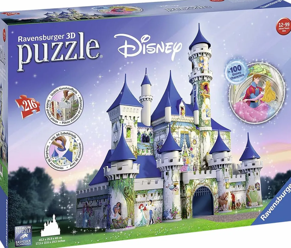 Disney - Princess Castle 11” 3D Jigsaw Puzzle (216 Pieces)