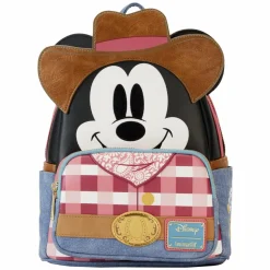 Disney - Western Mickey Mouse Cosplay 10" Faux Leather Mini Backpack