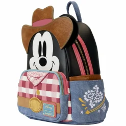 Disney - Western Mickey Mouse Cosplay 10" Faux Leather Mini Backpack
