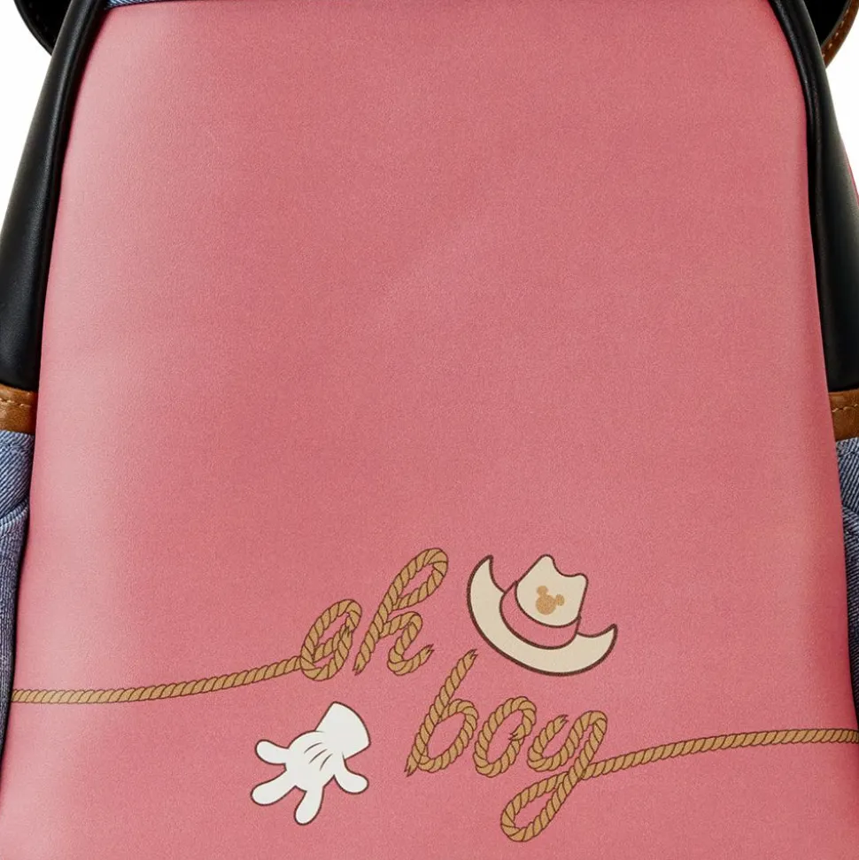 Disney - Western Mickey Mouse Cosplay 10" Faux Leather Mini Backpack