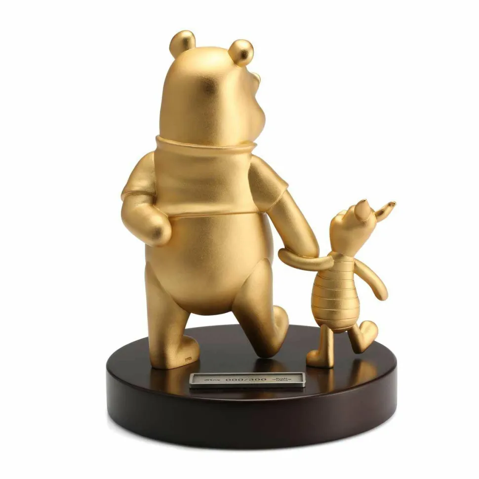 Disney - Winnie the Pooh and Piglet Limited Edition Gilt 8” Pewter Figurine